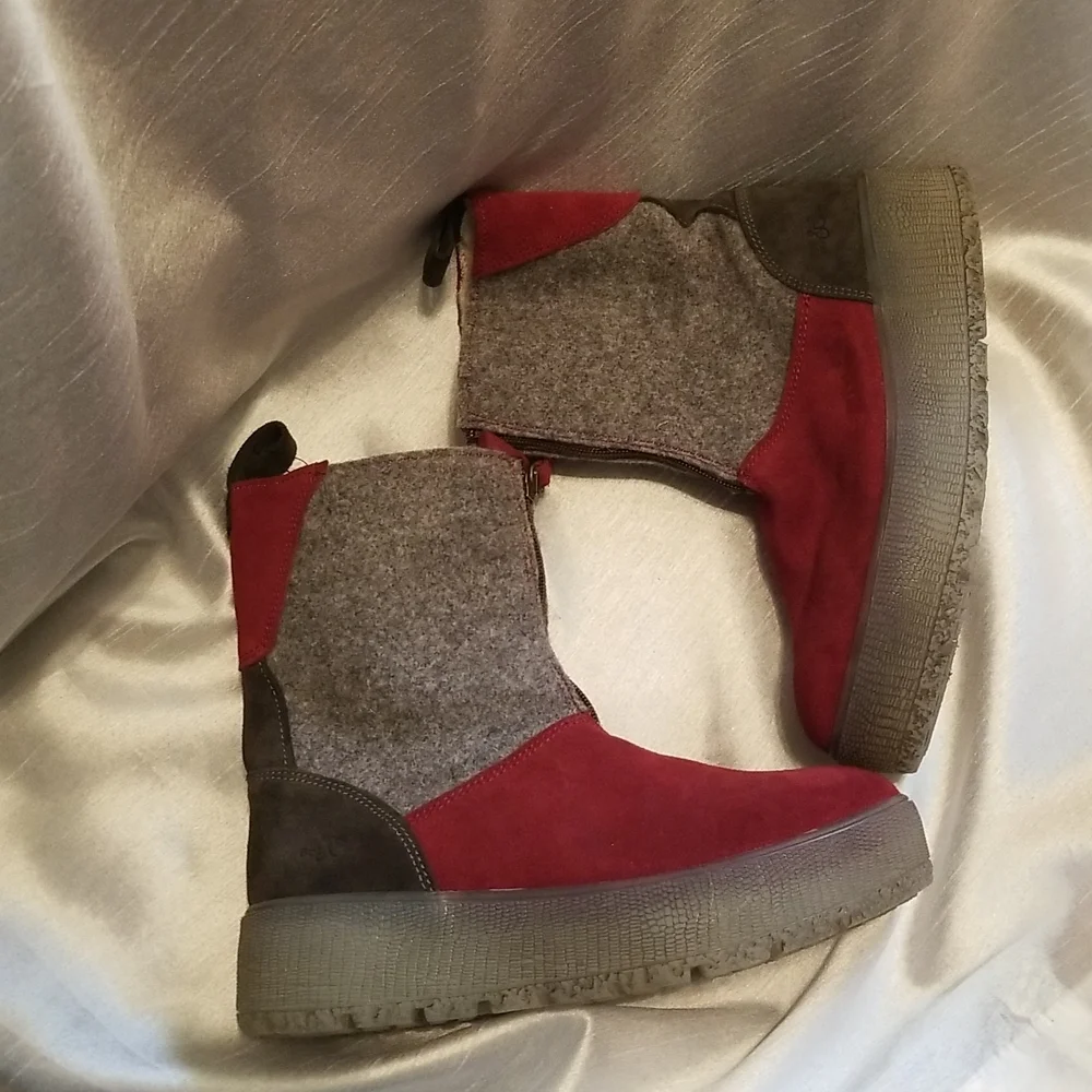 New Bos. & Co. Ignite Boots Colorblock Wool Platform sz 7 7.5 Winter Waterproof